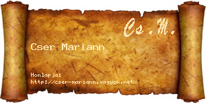 Cser Mariann névjegykártya
