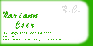 mariann cser business card
